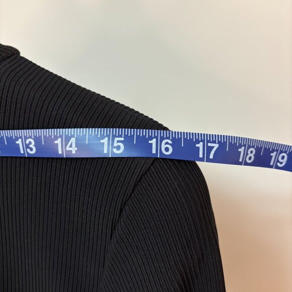 Topshop Like New Thick Mock Neck Ribbed Long sleeve Black Bodysuit Sz 12 - Picture 6 of 14